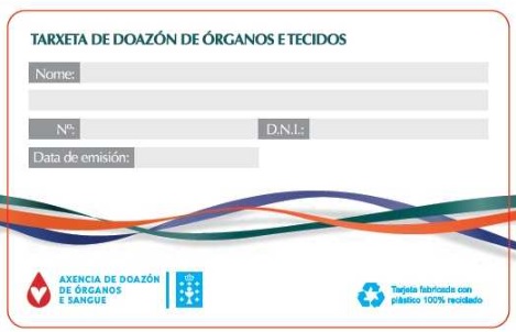 Visor Tarxeta de doazón de órganos e tecidos